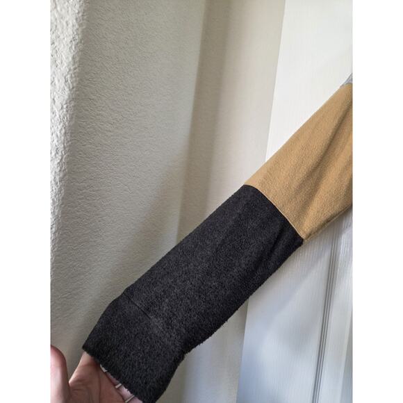 Nine Britton Mustard Yellow Colorblock Super Soft Fleece Sweater, Women's Medium - Picture 5 of 10